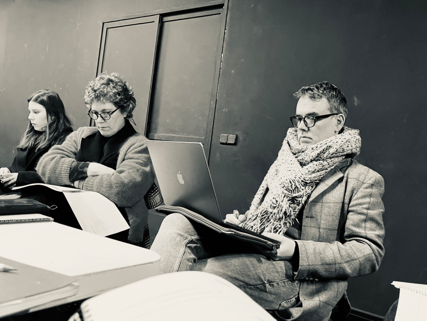 Ana Futura, Gabriela Salaverri y Ricardo Sánchez Cuerda en la primera lectura de La Dama Duende (2024)